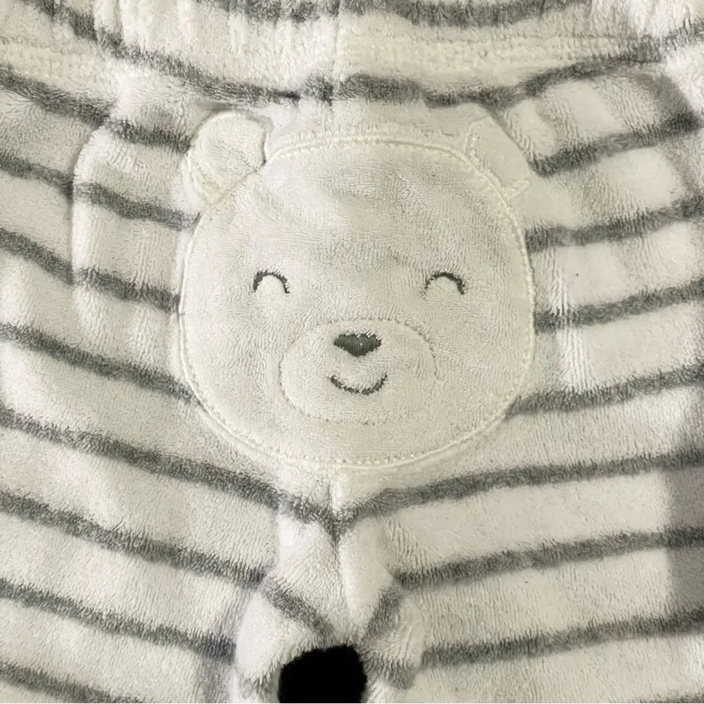 CARTER’S Terry Cloth Teddy Bear Hoodie & Striped Pants 2-Piece Set